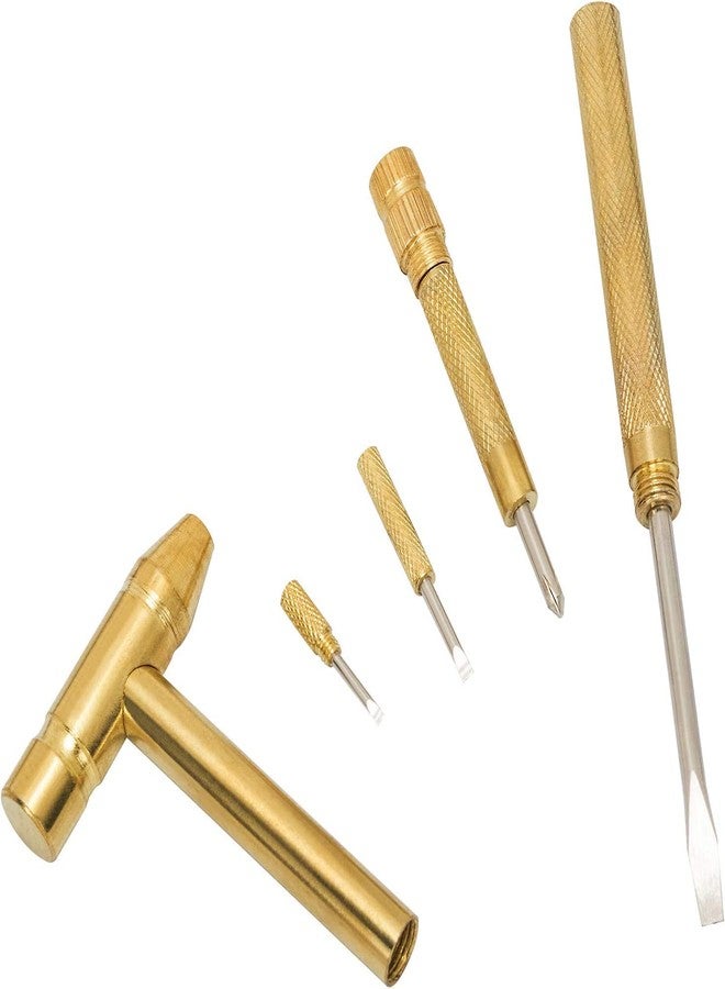 ZSIGNS 6 in 1 Mini Multifunction Hammer, Tiny Copper-Plated Hammer & Screwdriver, Multifunctional Hand Repairing Tools for Jewelry, Eating Walnuts - Image 3